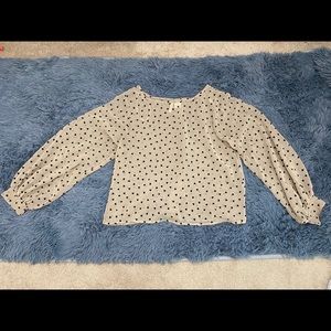 long sleeve sheer blouse